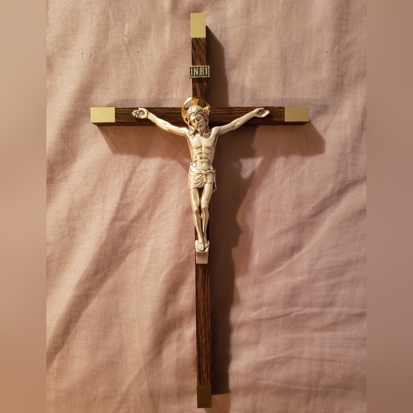 Other - 12" Crucifix Cross Solid Oak